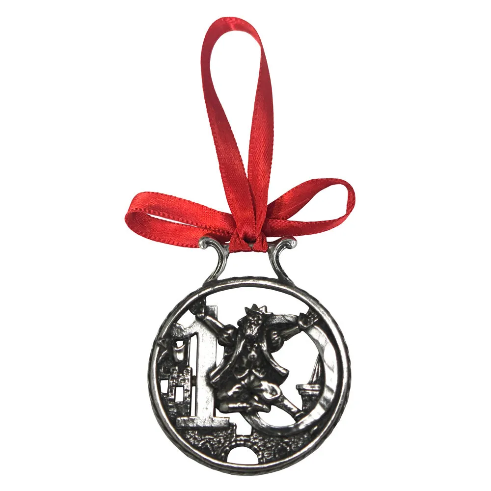 10th Day Of Christmas Tree Pewter Ornament Bauble Decoration