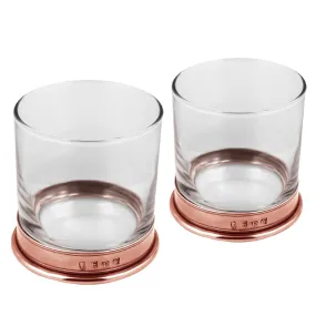 11oz Copper Pewter Rose Whisky Glass Tumbler Set of 2