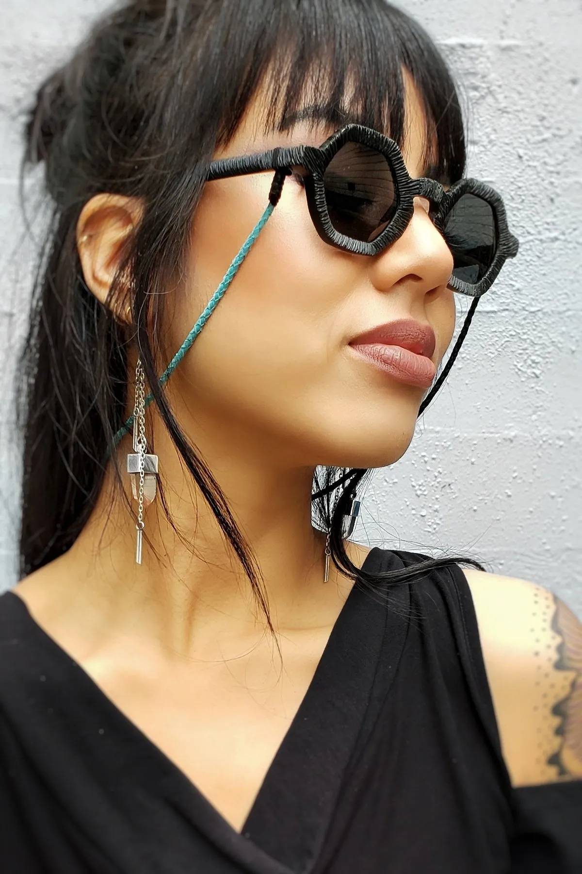 5D x Shade Braids Adjustable / Simple Sunglass Strings - Black/Blue