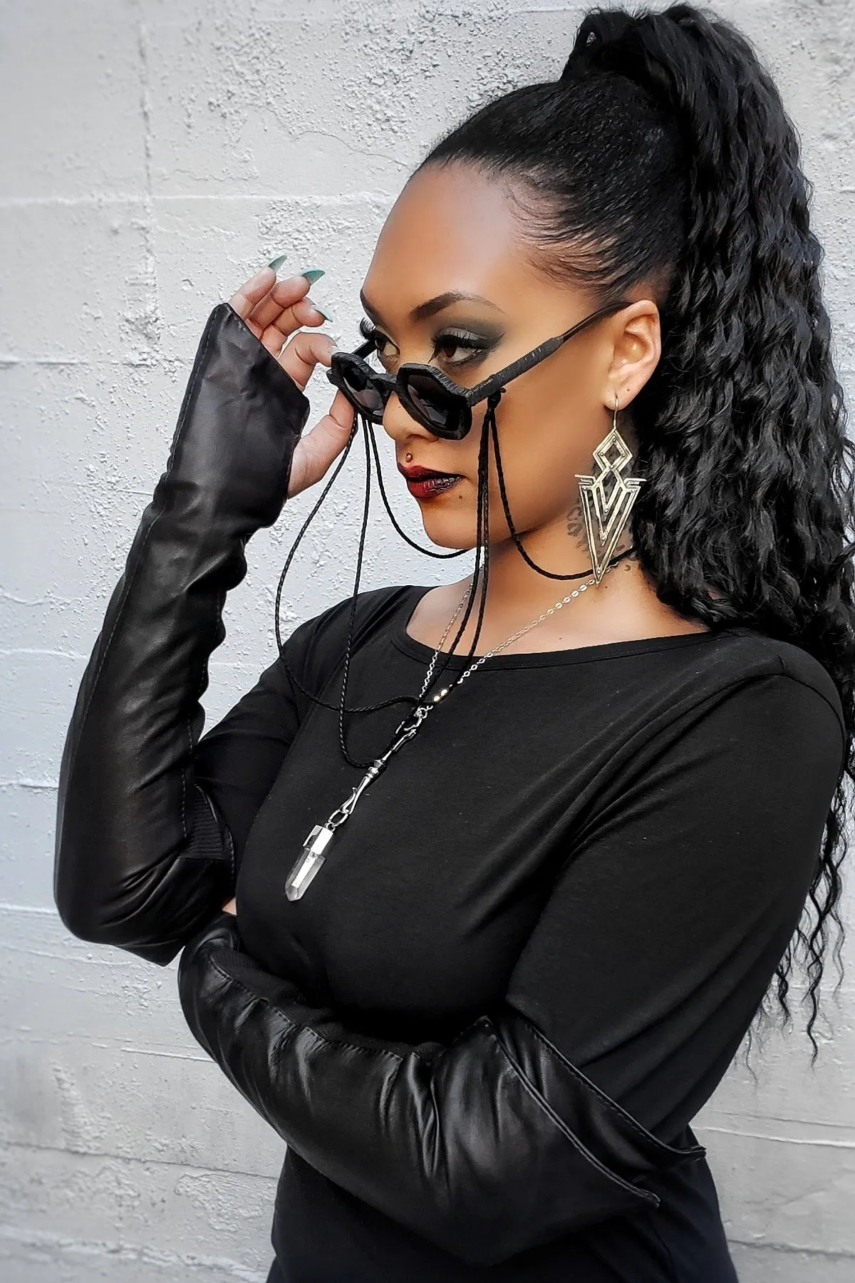 5D x Shade Braids Tiered leather - Black