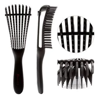 8 Row Detangling Hair Brush - Black