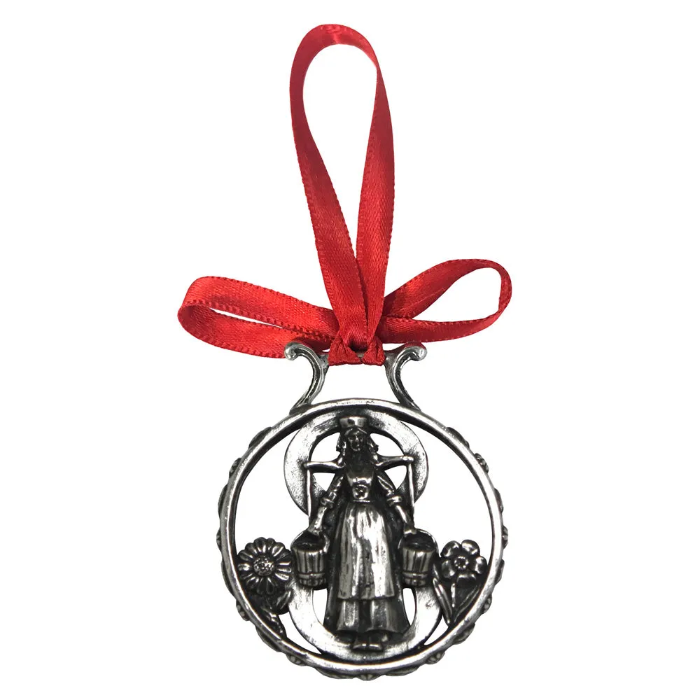 8th Day Of Christmas Tree Pewter Ornament Bauble Decoration