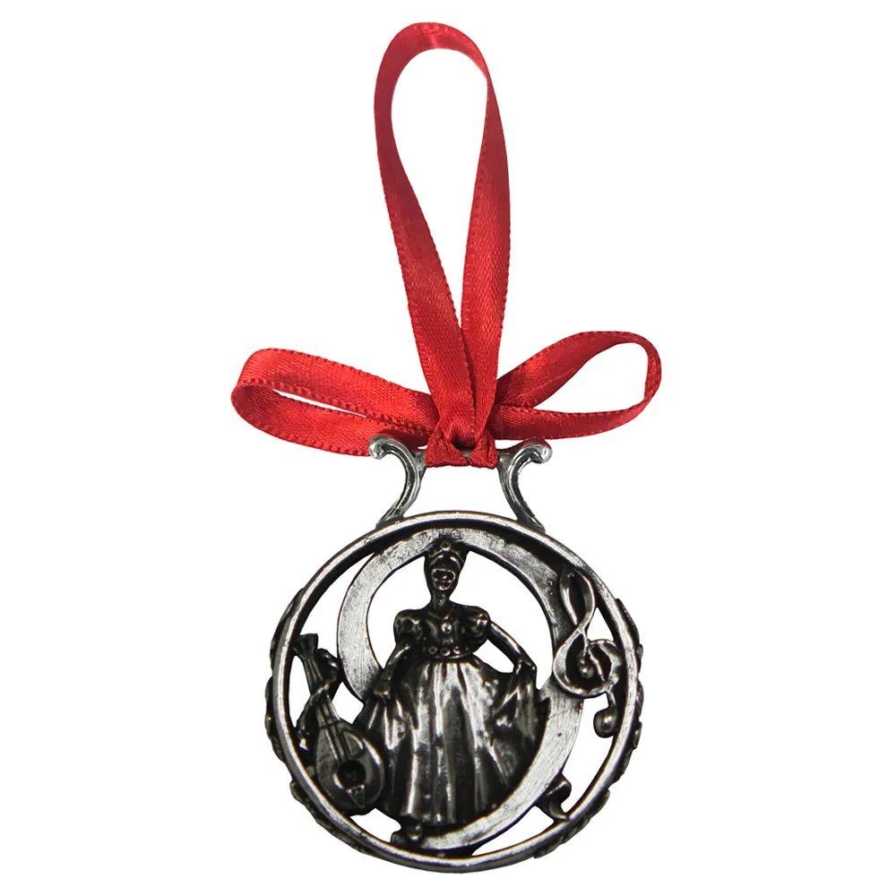 9th Day Of Christmas Tree Pewter Ornament Bauble Decoration