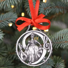 9th Day Of Christmas Tree Pewter Ornament Bauble Decoration