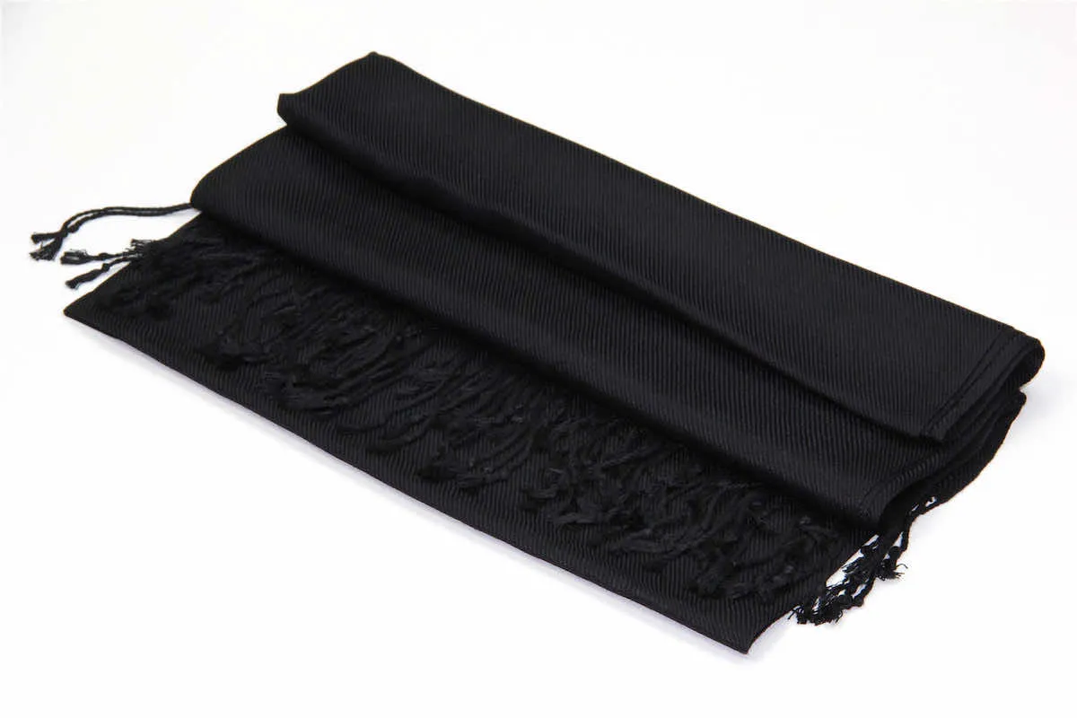 Achillea Black Pashmina Scarf