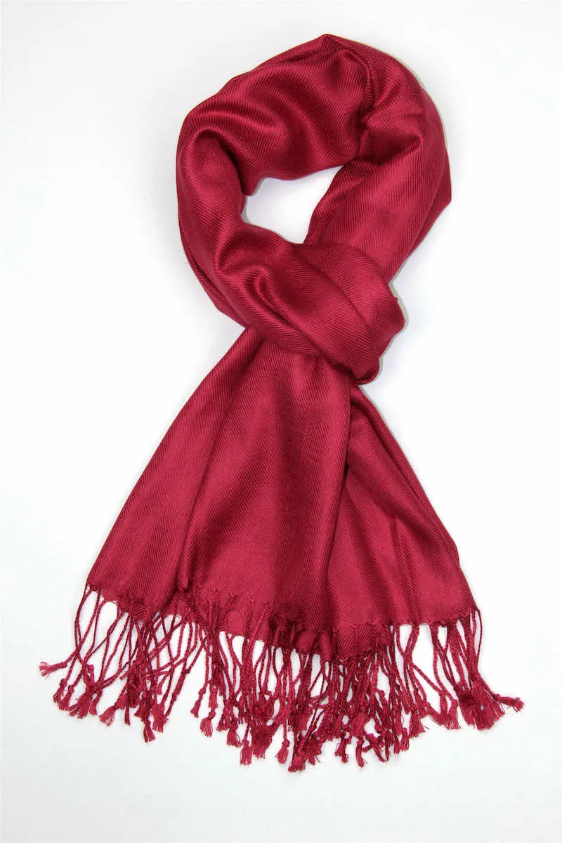 Achillea Burgundy Pashmina Scarf