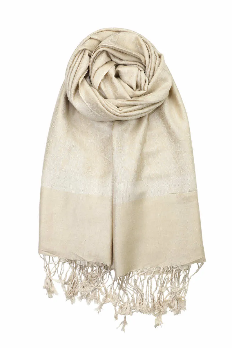 Achillea Champagne Jacquard Pashmina Scarf