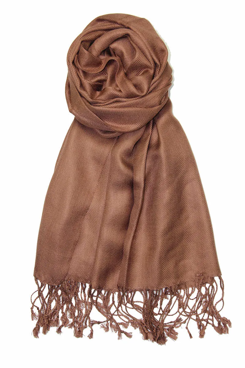 Achillea Cocoa Brown Pashmina Scarf