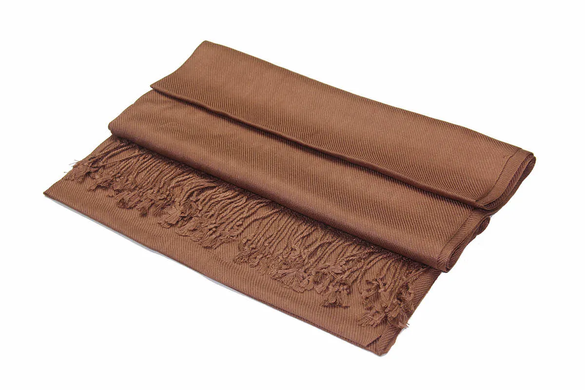 Achillea Cocoa Brown Pashmina Scarf