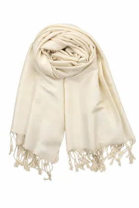 Achillea Cream Jacquard Pashmina Scarf