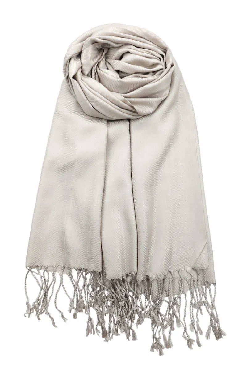 Achillea Light Khaki Pashmina Scarf