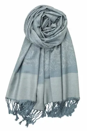 Achillea Oxford Grey Jacquard Pashmina Scarf