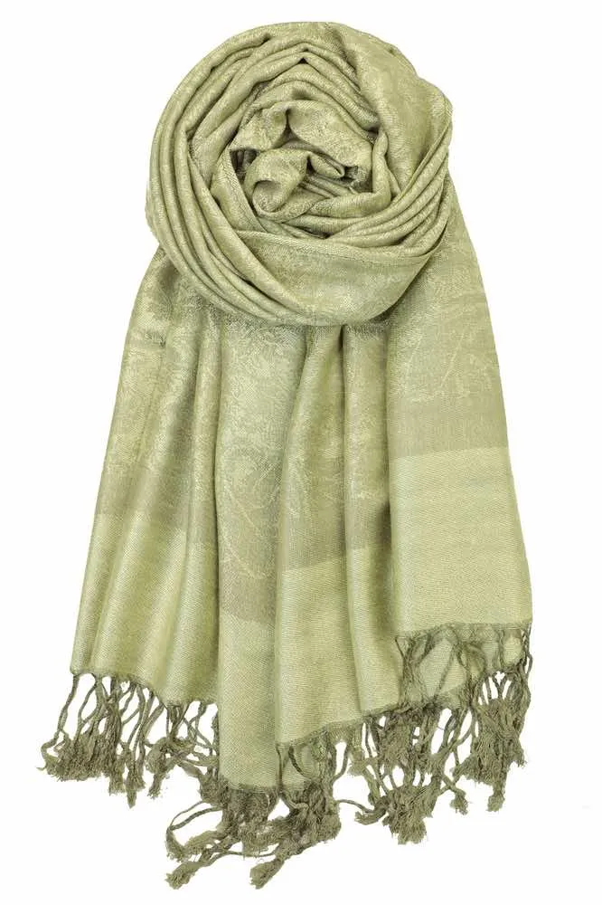 Achillea Two Tone Vintage Jacquard Paisley Pashmina Scarf