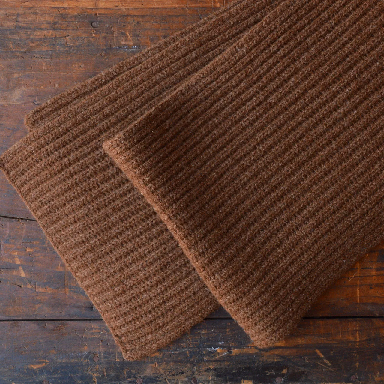 Adults Rib Scarf - 100% Lambswool - Amber