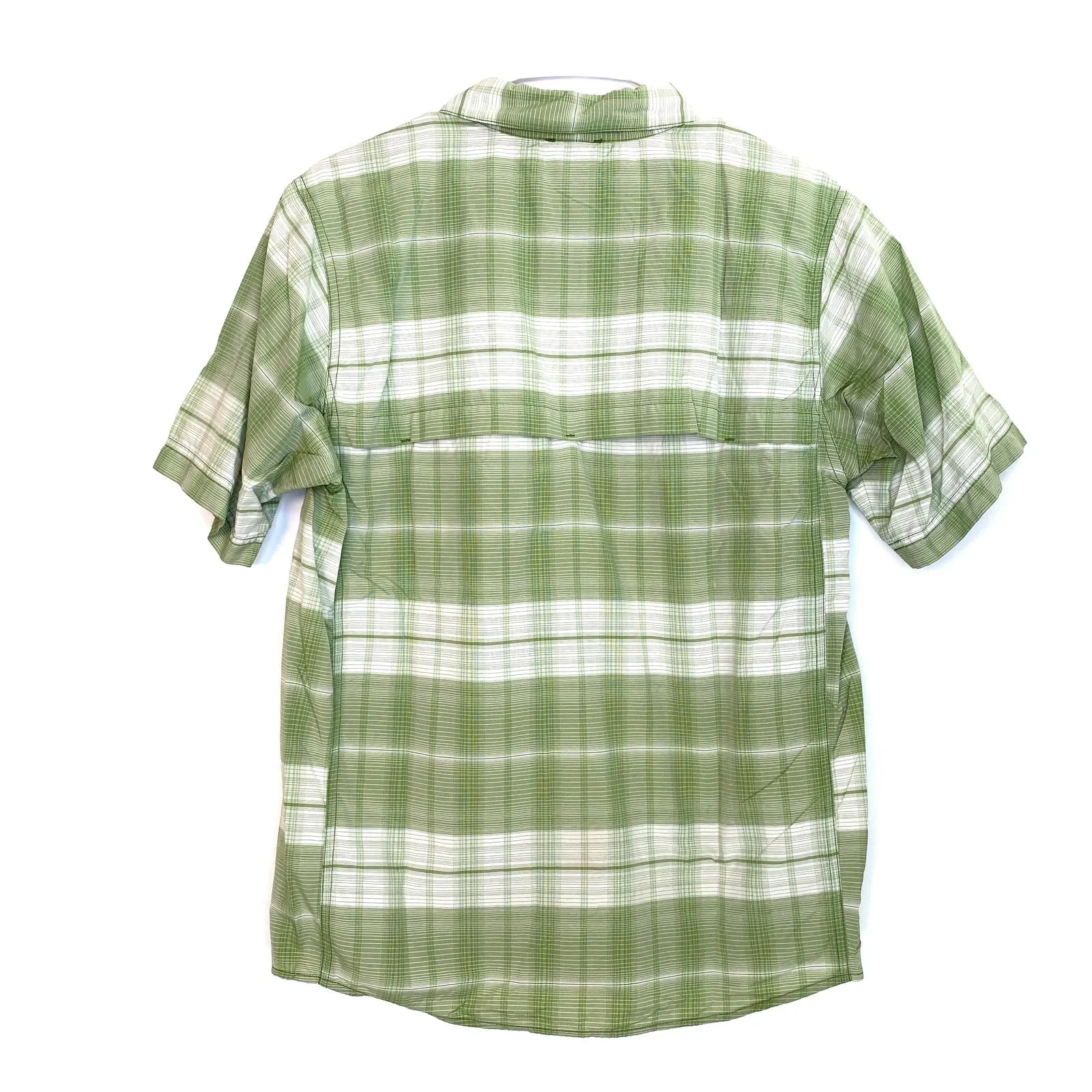 Adventure The North Face Outdoor Shirt Green Plaid Button-Up Small