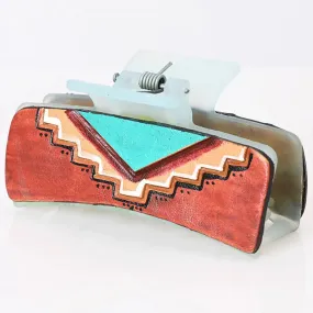 American Darling Painted Southwest Leather Hairclip