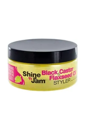 Ampro Shine 'n Jam Black Castor & Flaxseed Oil Styler 8oz