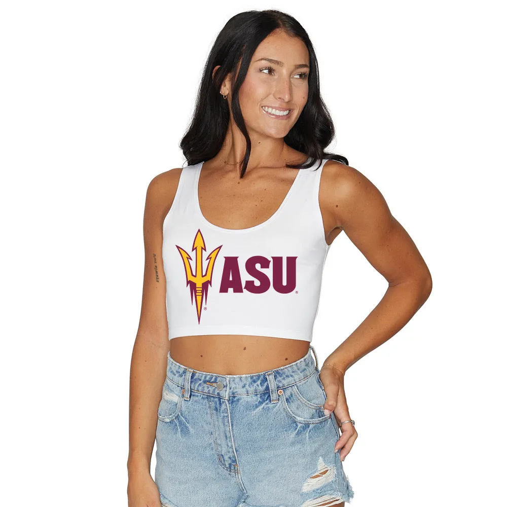 Arizona State ASU White Crop Tank Top