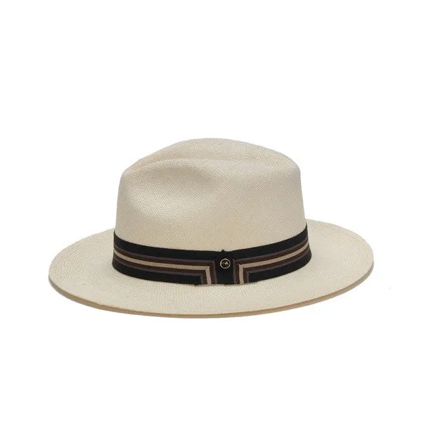 Austral Hats - White Panama Hat with Tri-Tone Stripe