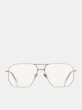 Aviator Glasses (COPSG07F8001-SILVER-CLEAR)