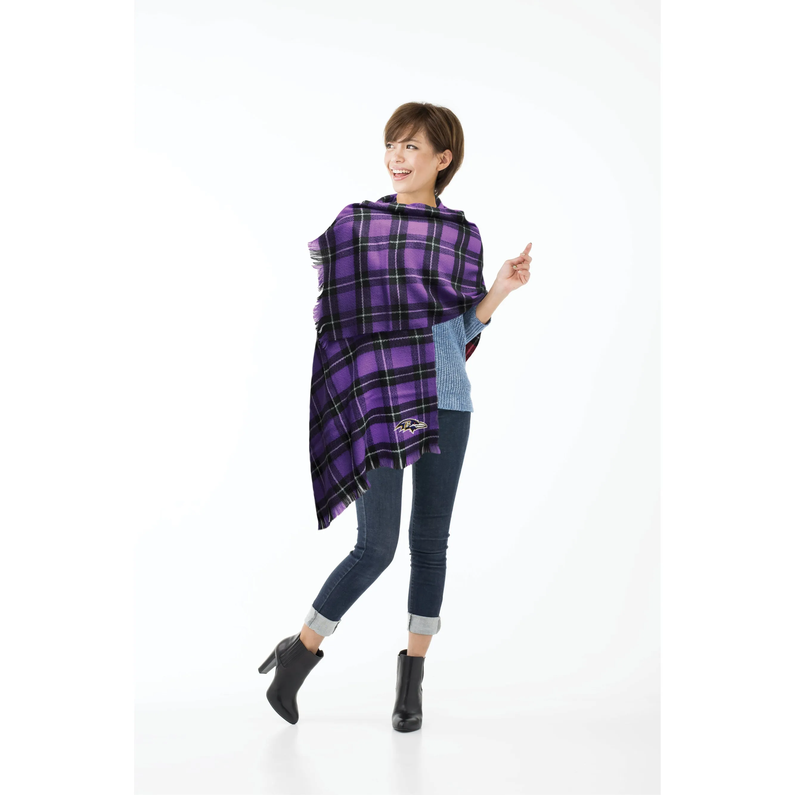 Baltimore Ravens Plaid Blanket Scarf