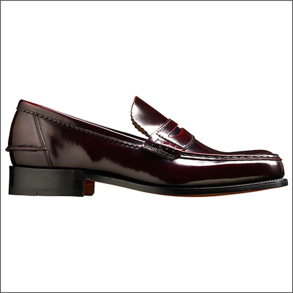 Barker Caruso Burgundy Hi-Shine Penny Loafer--