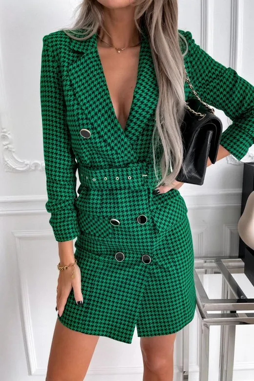 Belt Double Breasted Blazer Dress