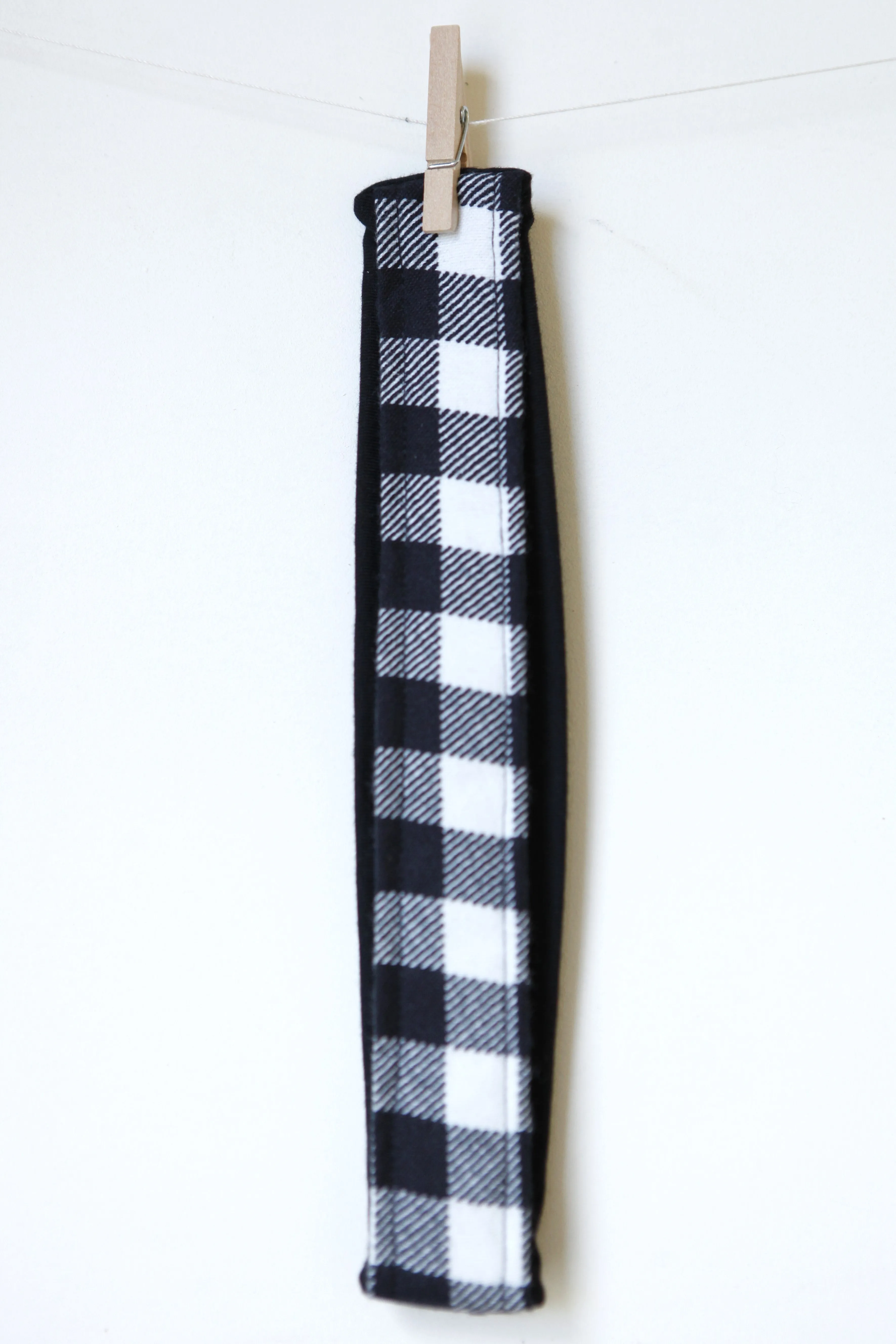 Black & White Plaid Headband