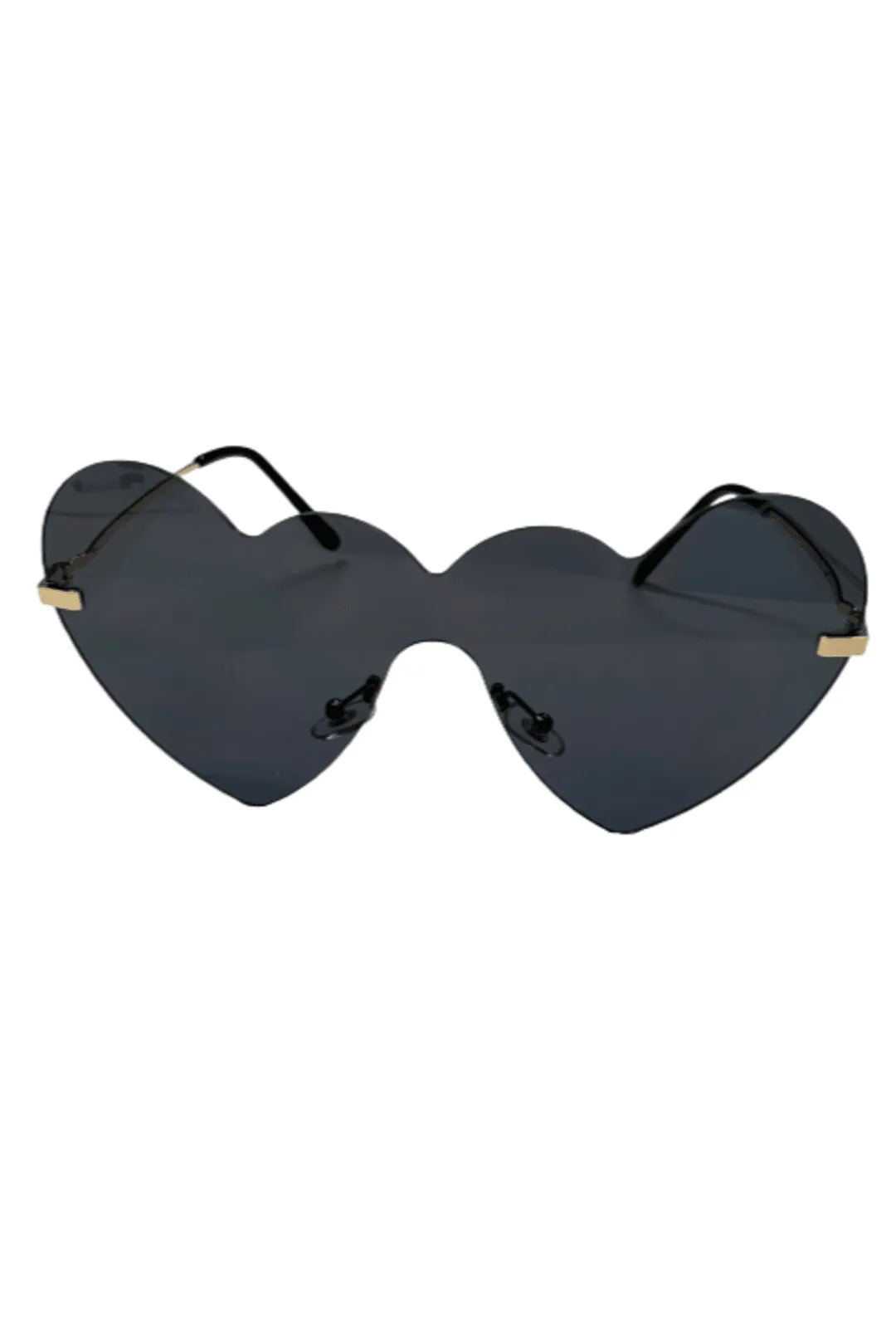 Black Frameless Heart Glasses