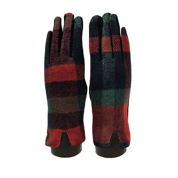 Block Plaid Texting Glove