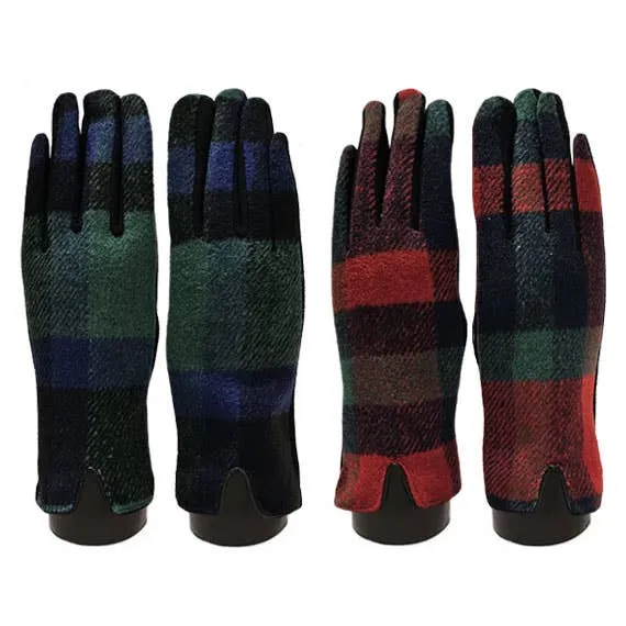 Block Plaid Texting Glove