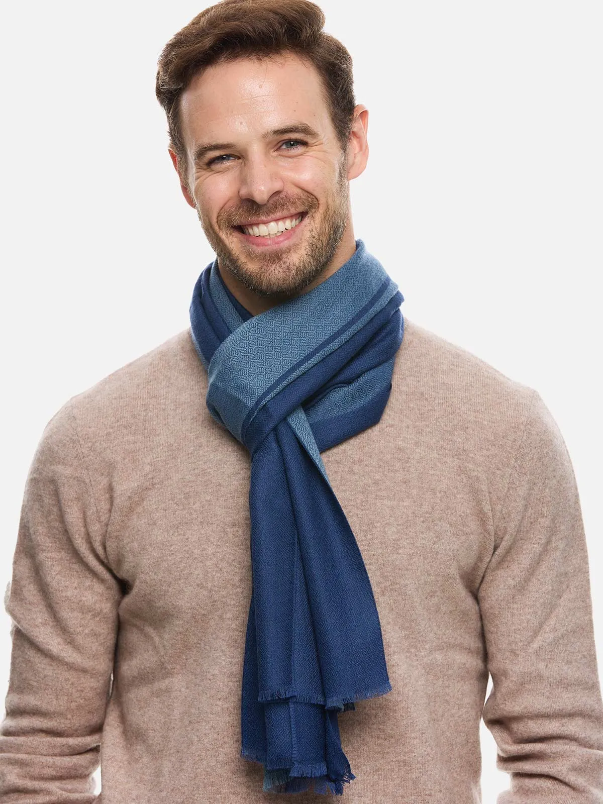 Blue Diamond Mens Cashmere Scarf