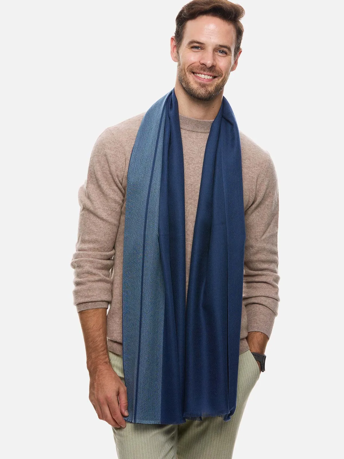 Blue Diamond Mens Cashmere Scarf