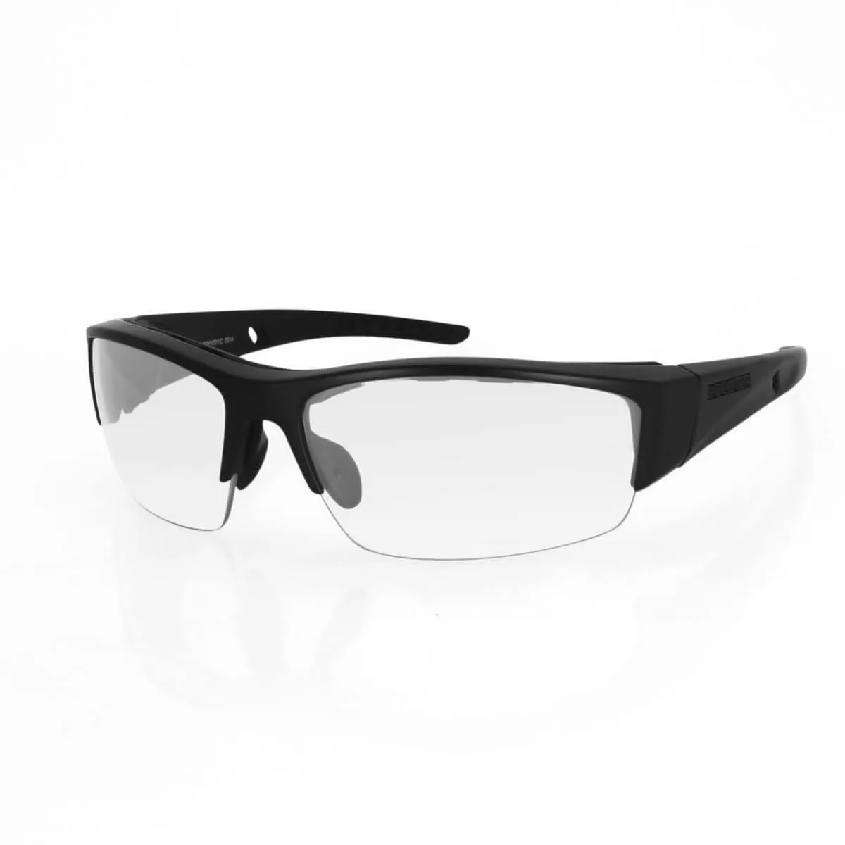 Bobster Ryval 2 Motorcycle Sunglasses, L, Grilamid TR90 Matte Black Frame, Polycarbonate Lenses