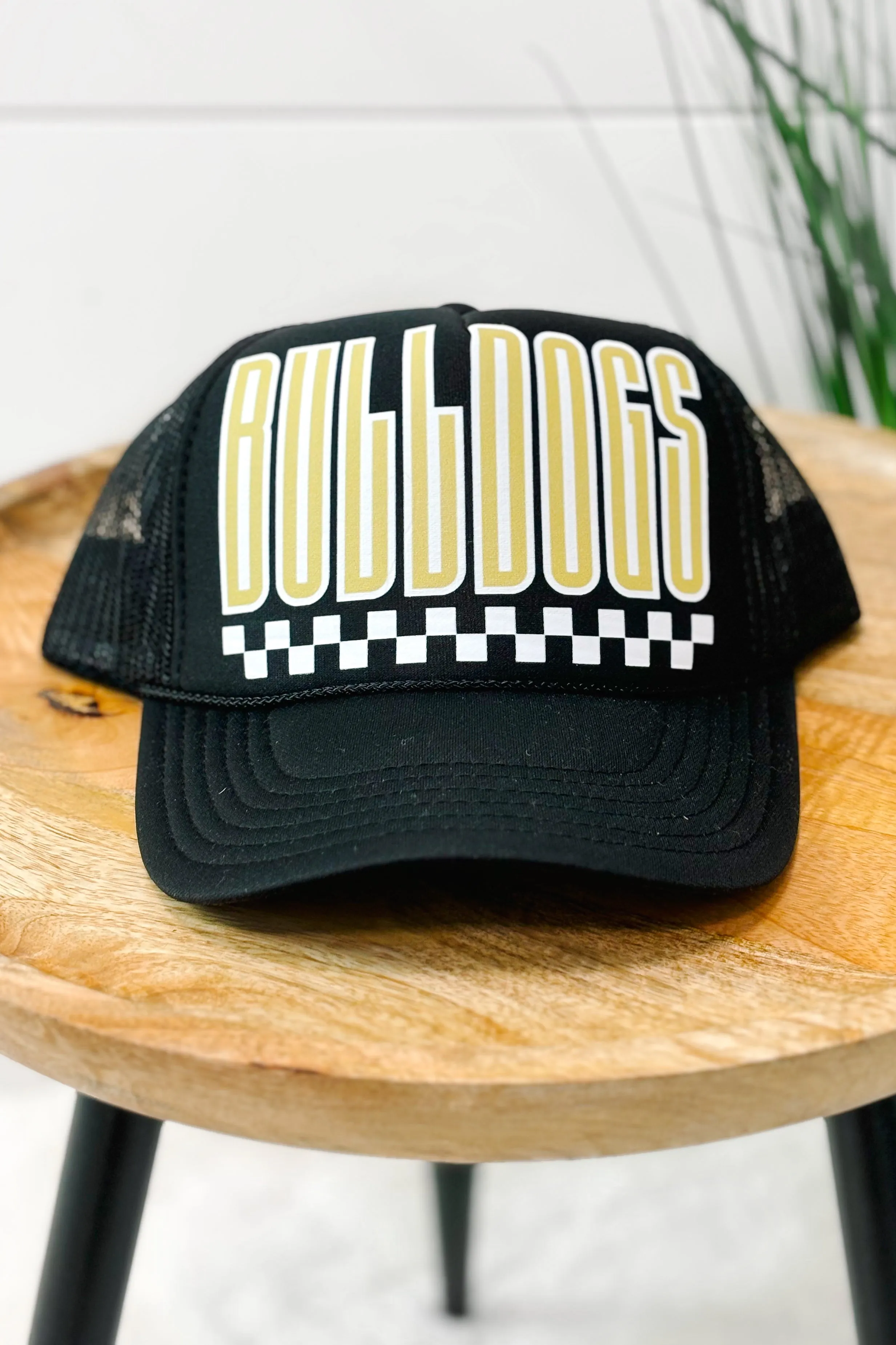 Bulldogs Checkered Trucker Hat