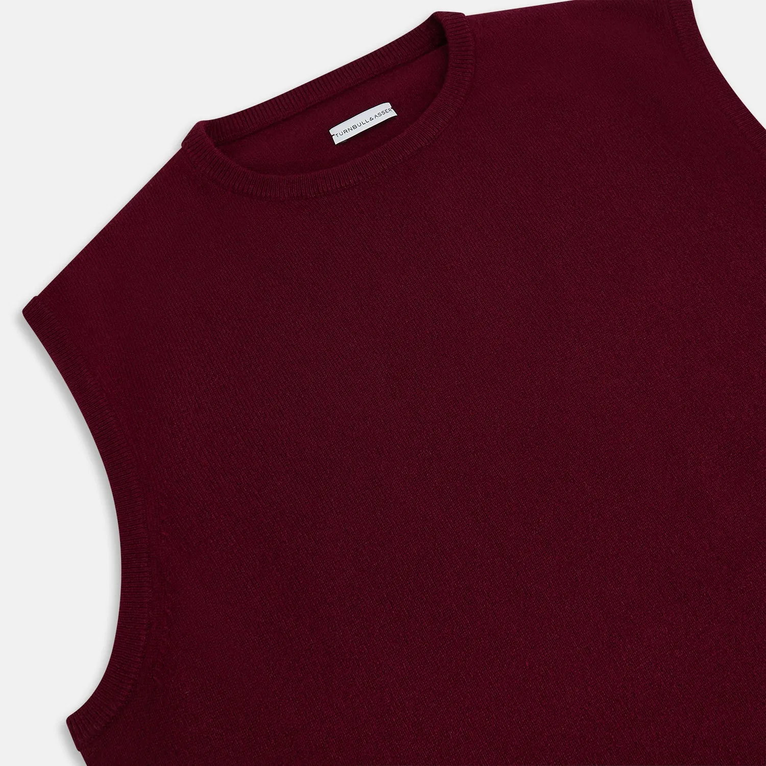 Burgundy Cashmere Round Neck Vest