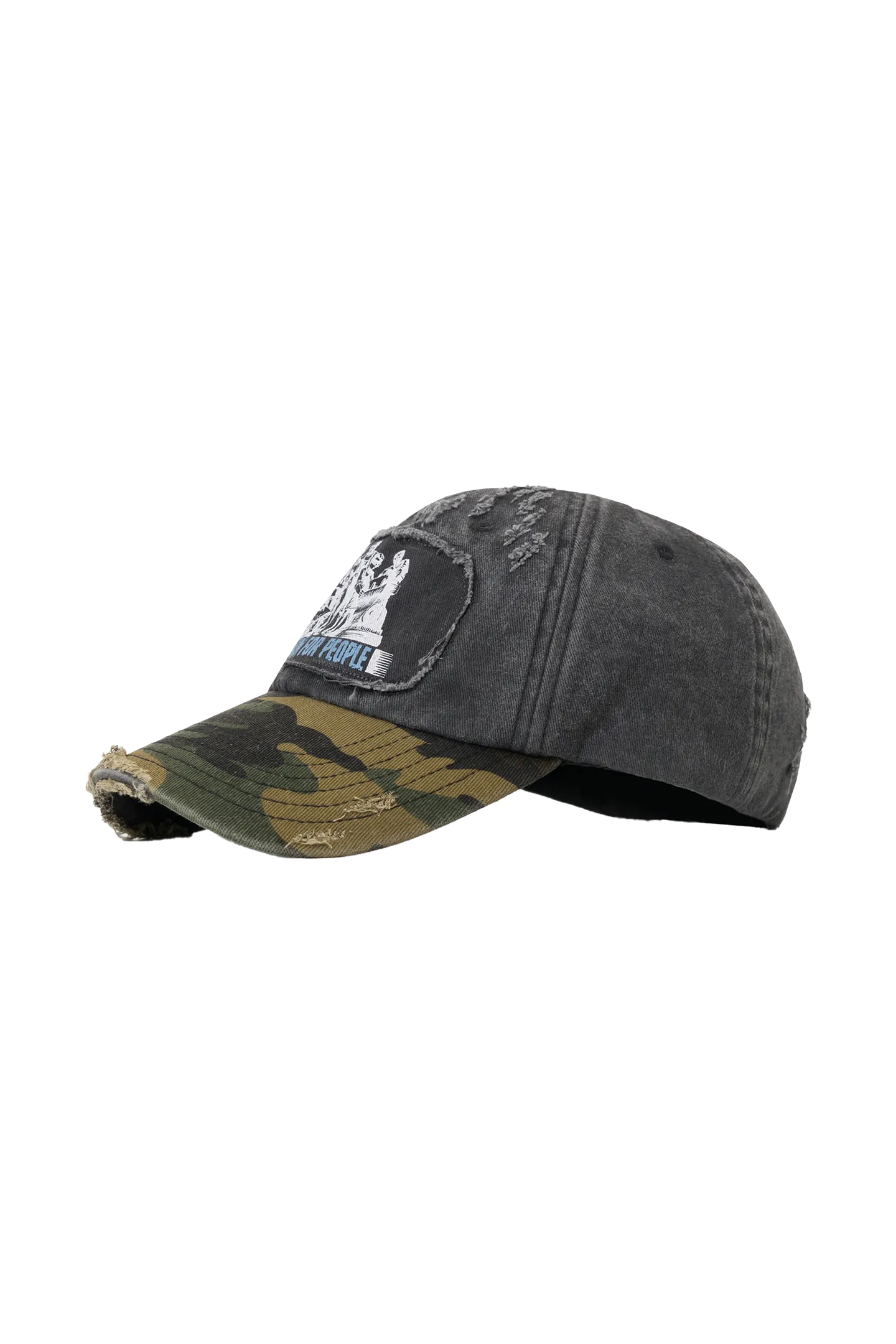 BURNIN* "Burnin for people" camouflage splicing vandalism worker peaked hat