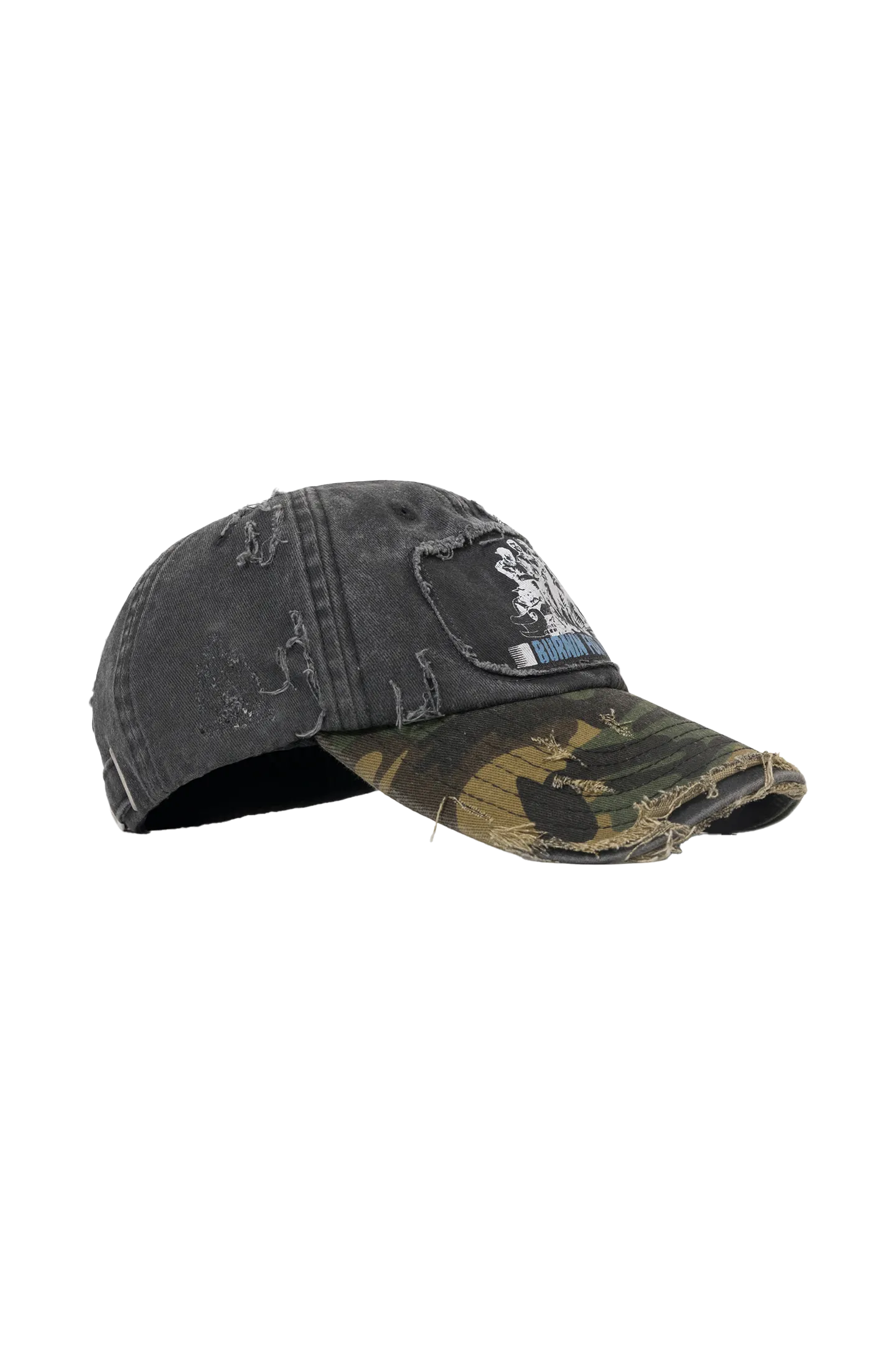 BURNIN* "Burnin for people" camouflage splicing vandalism worker peaked hat