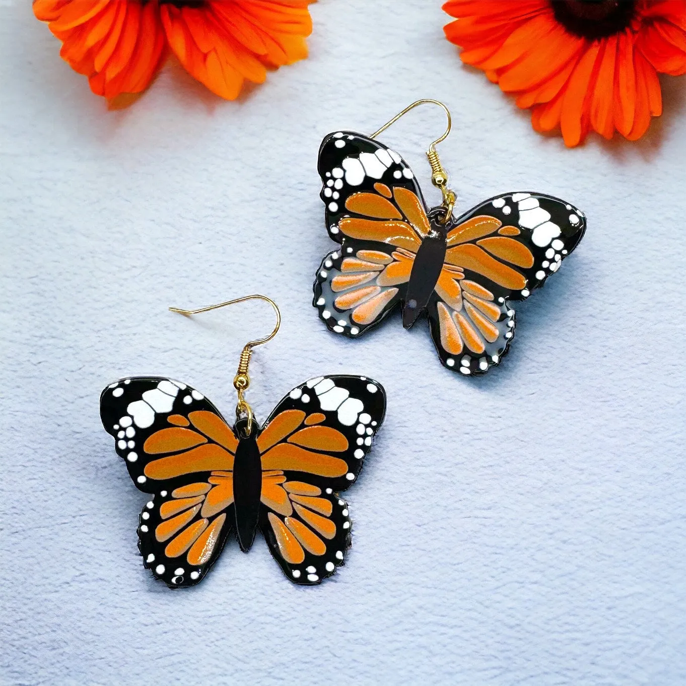 Butterfly Earrings - Easter Earrings, Handmade Earrings, Butterfly Jewelry, Butterfly Accessories,  Easter Accessories, Monarch Butterfly