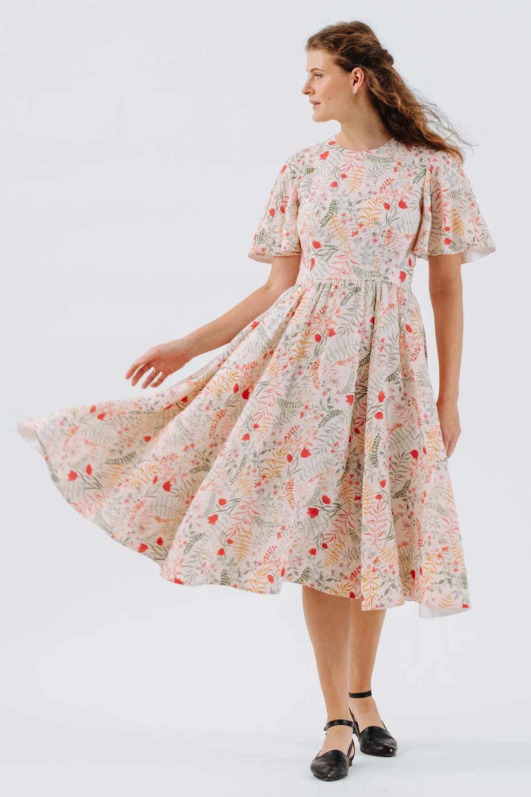 Butterfly Sleeve Dress, Short Sleeve