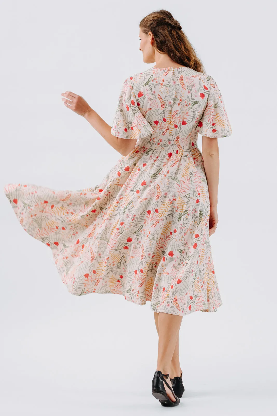 Butterfly Sleeve Dress, Short Sleeve