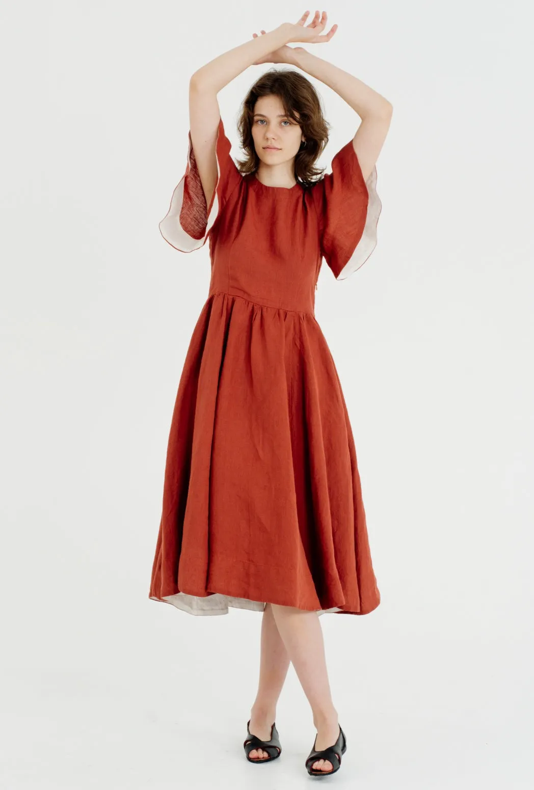 Butterfly Sleeve Dress, Short Sleeve