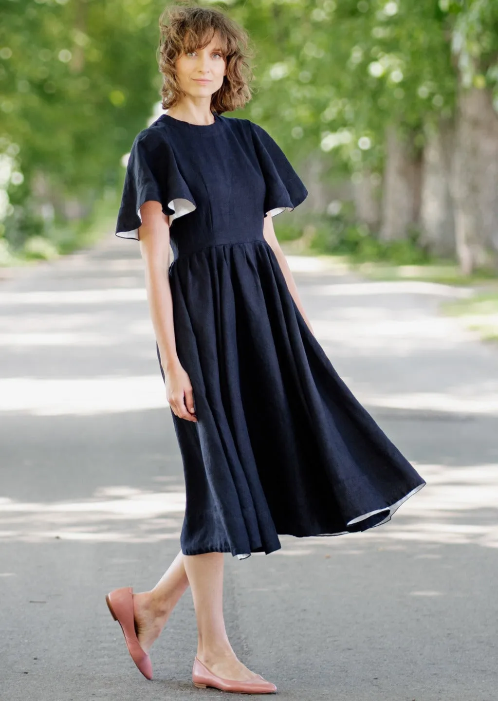 Butterfly Sleeve Dress, Short Sleeve