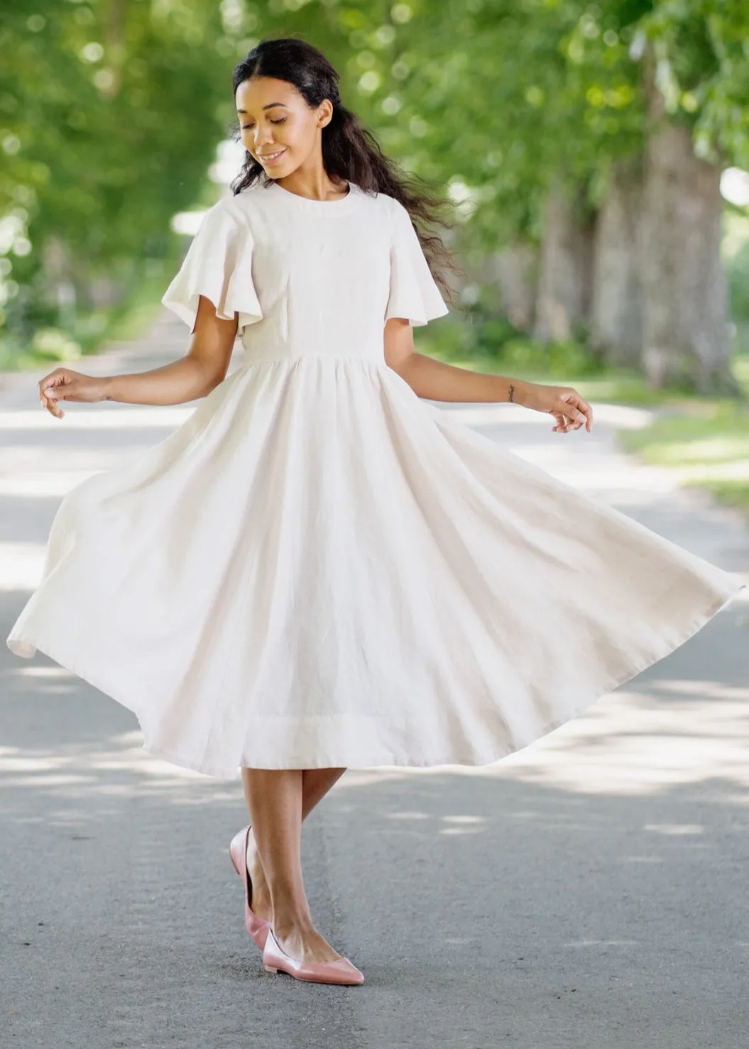 Butterfly Sleeve Dress, Short Sleeve