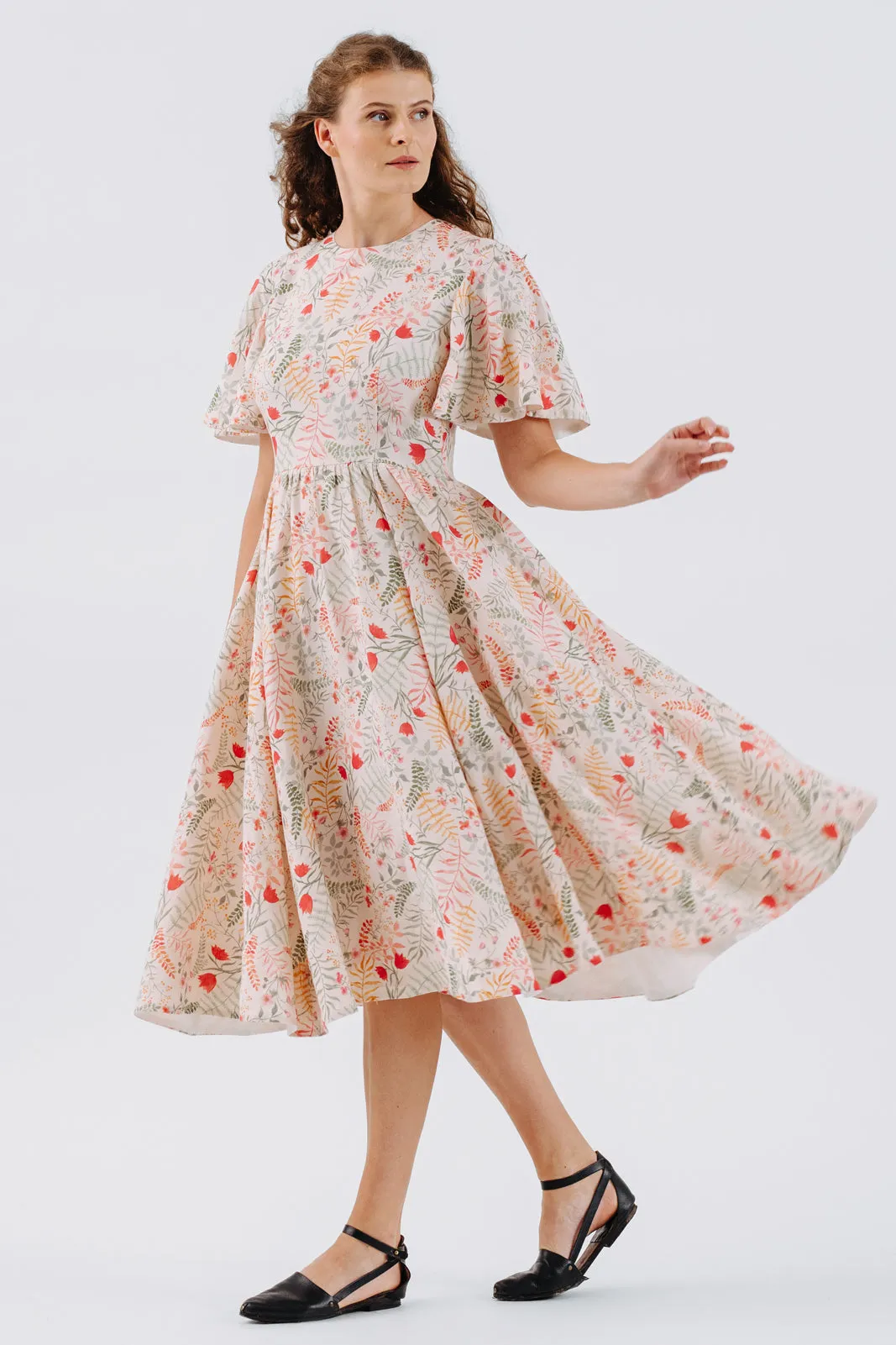 Butterfly Sleeve Dress, Short Sleeve