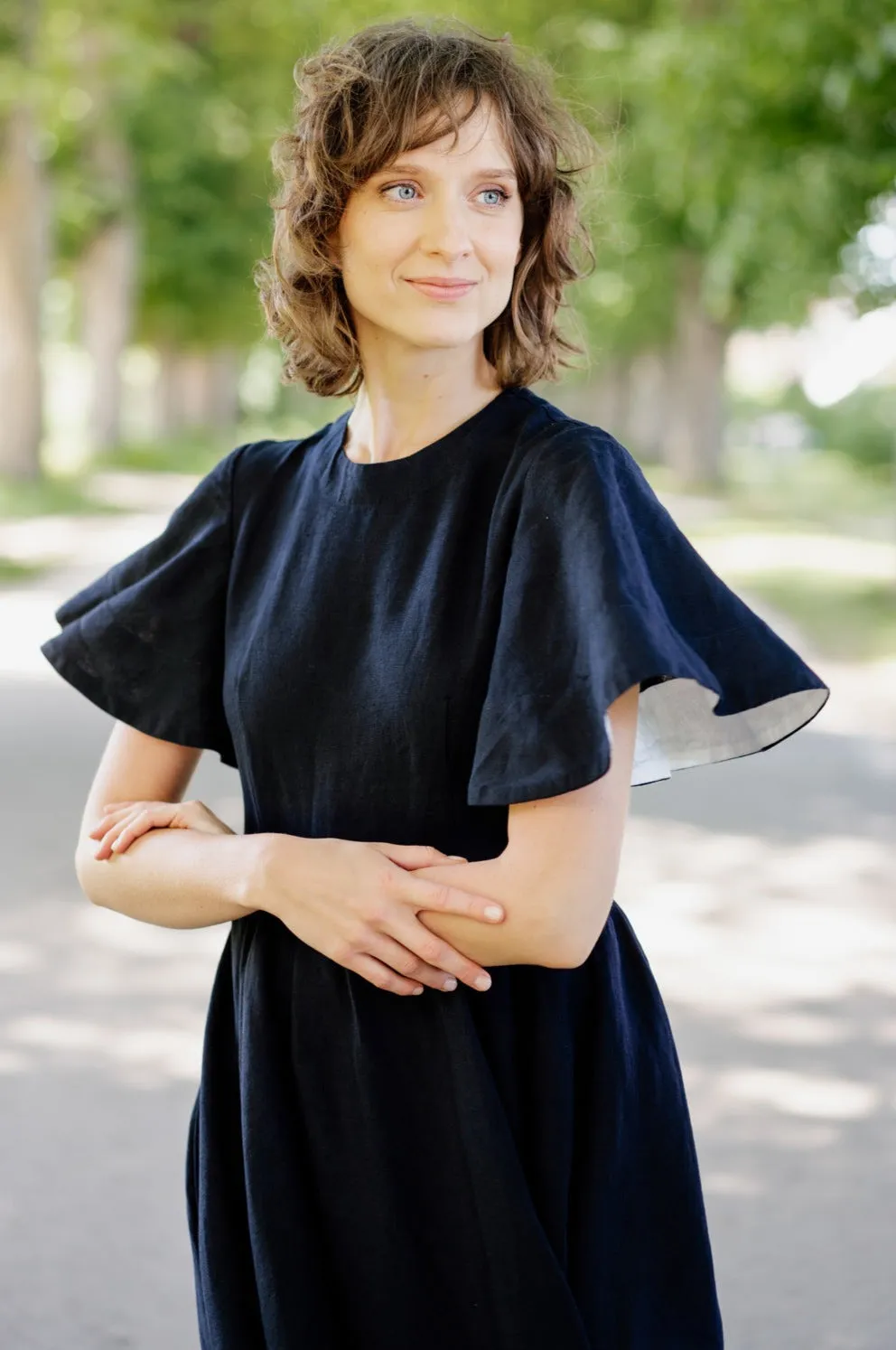 Butterfly Sleeve Dress, Short Sleeve