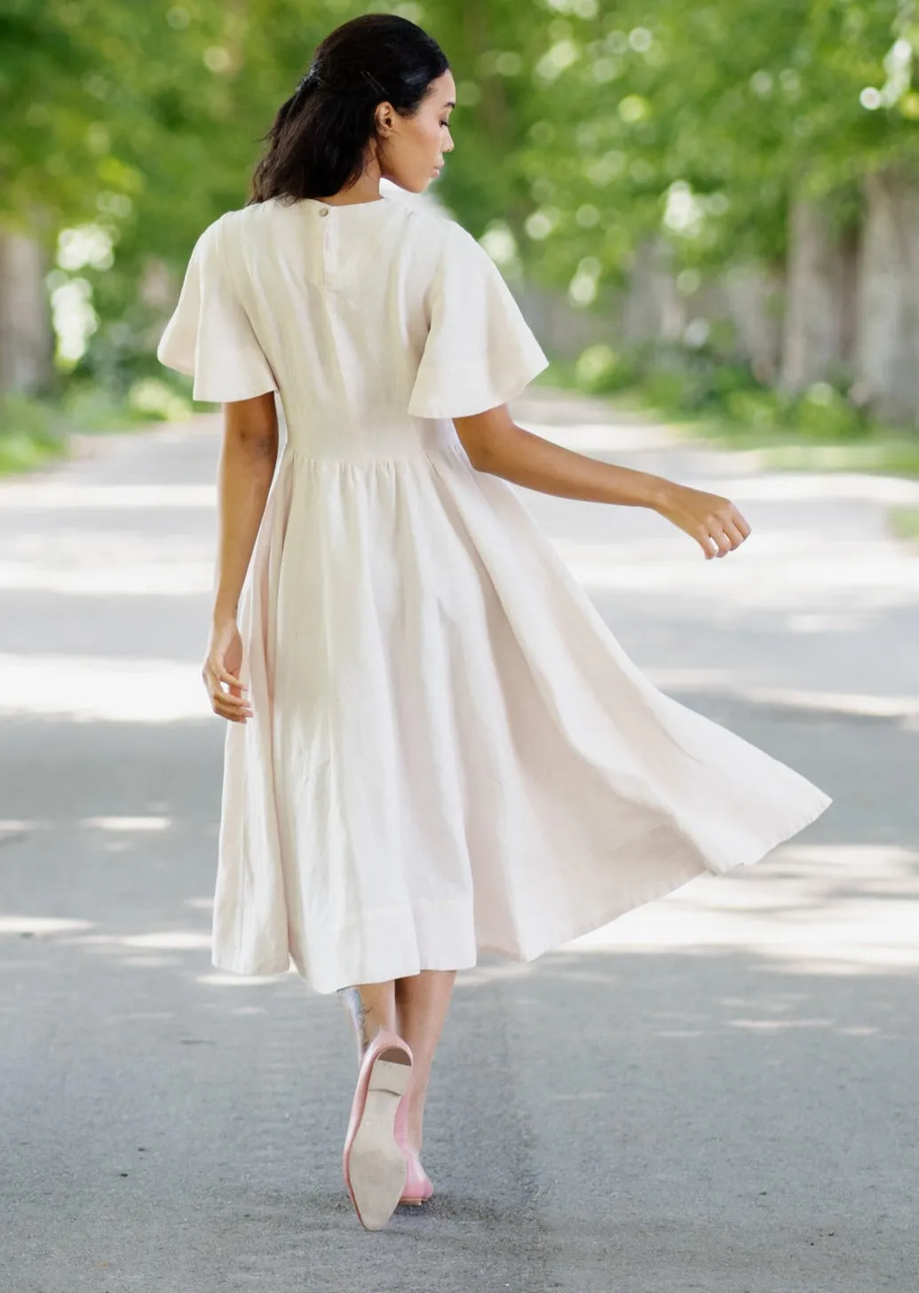 Butterfly Sleeve Dress, Short Sleeve