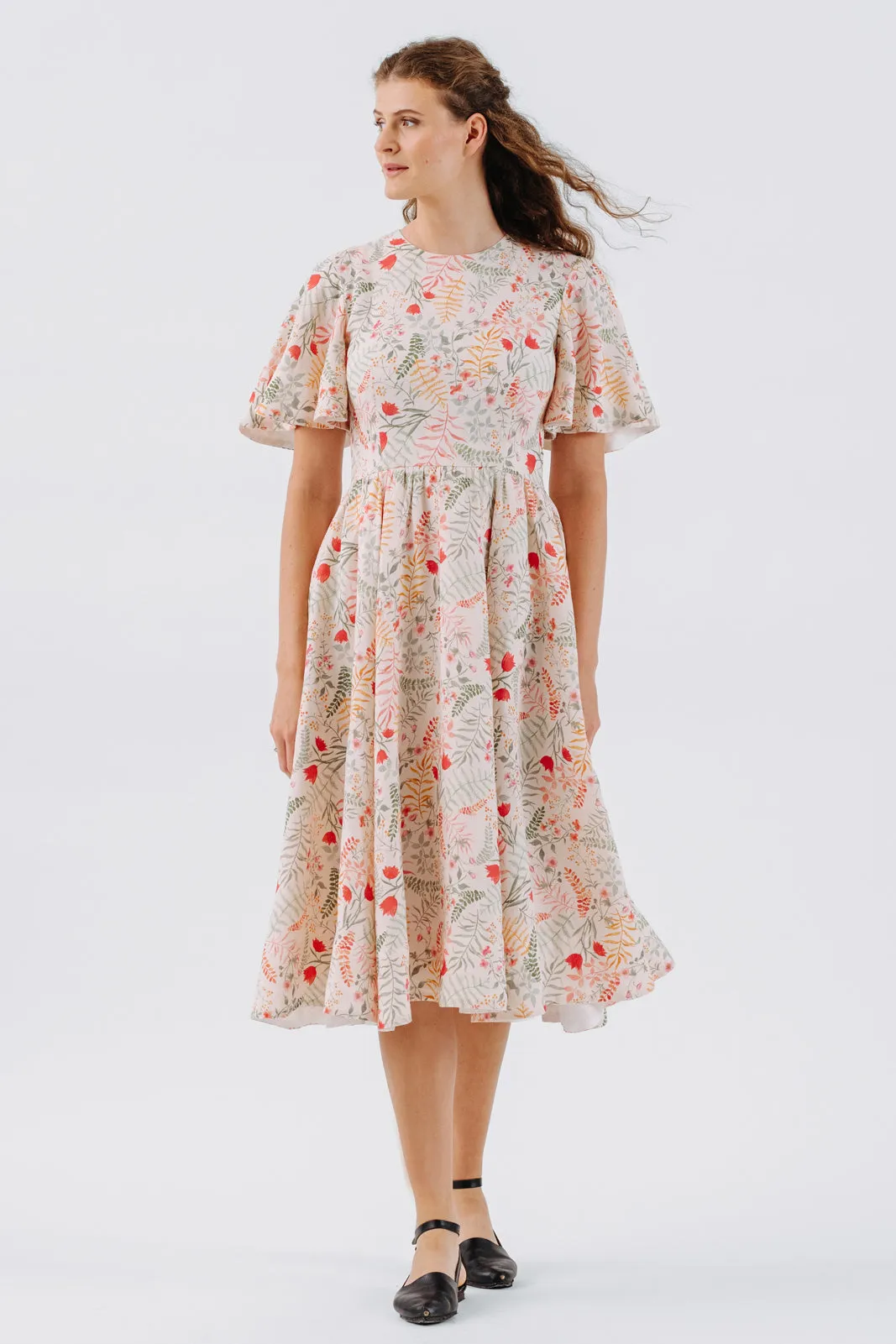 Butterfly Sleeve Dress, Short Sleeve