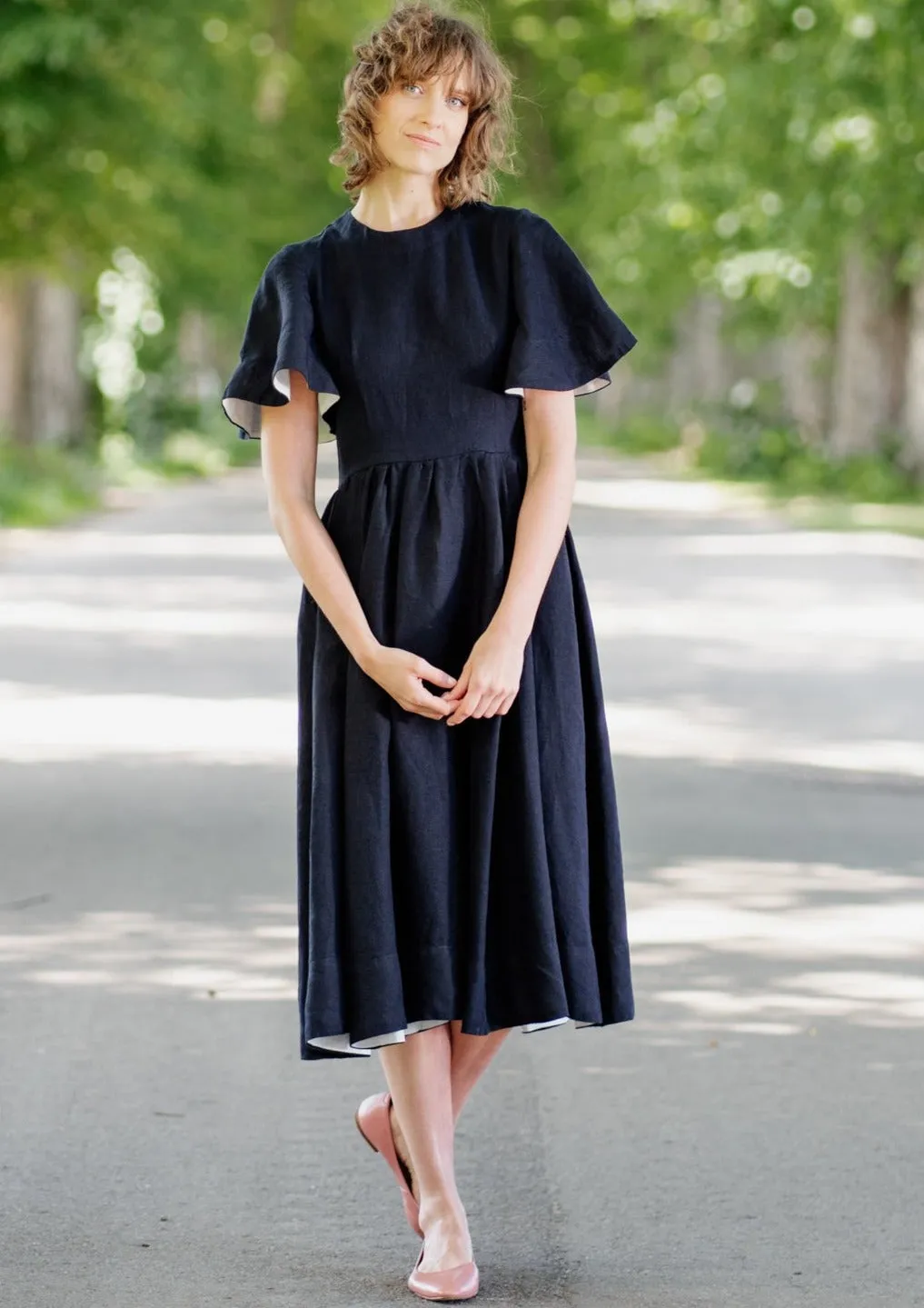 Butterfly Sleeve Dress, Short Sleeve