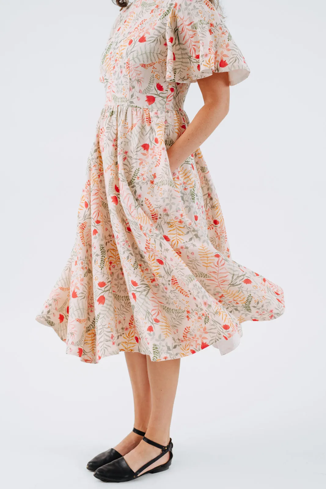 Butterfly Sleeve Dress, Short Sleeve